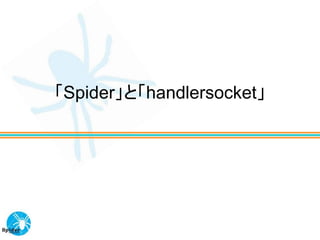 「Spider」と「handlersocket」
 