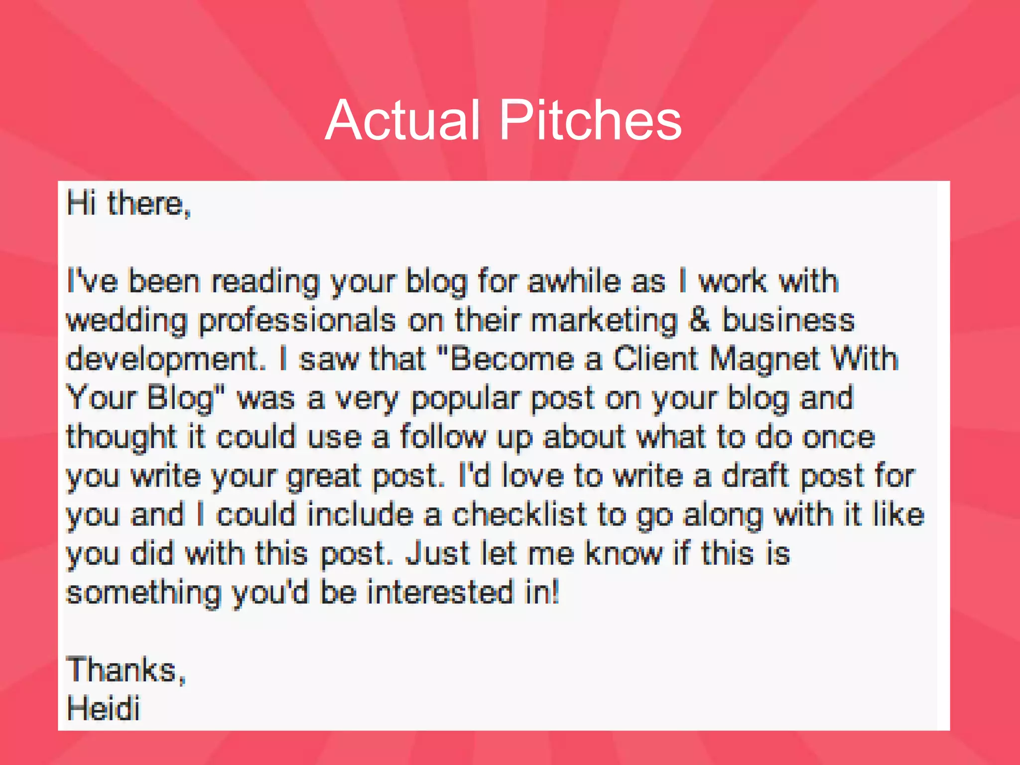 Actual Pitches
 