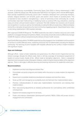 Health Sector Development The Ethiopian health sector has developed and implemented successive ...
