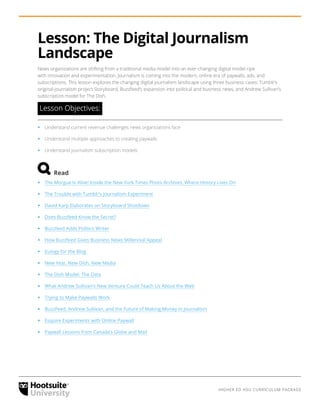 Social Media for Journalism Curriculum | PDF