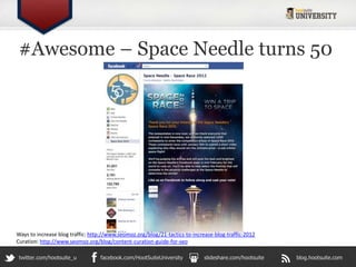 #Awesome – Space Needle turns 50




Ways to increase blog traffic: http://www.seomoz.org/blog/21-tactics-to-increase-blog...