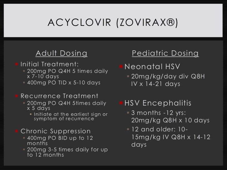 acyclovir dose for shingles in child