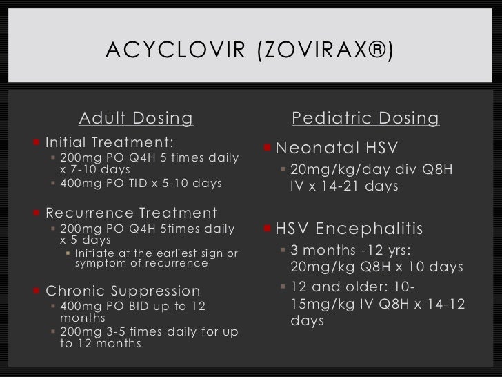 acyclovir dosage for shingles mims