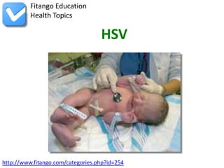 Fitango Education
          Health Topics

                                   HSV




http://www.fitango.com/categories.php?id=254
 