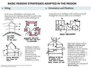 BASIC PASSIVE STRATEGIES ADOPTED IN THE REGION
 