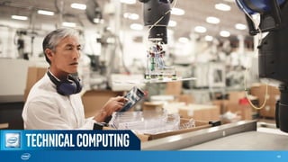 48
MariaDB*
MariaDB 10.1*
“The new Intel® Xeon® processor E7 -8890 v3 continues the quad-socket
performance evolution. Powered by additional enhanced cores it improves
performance for traditional databases by up to 1.15x compared to the
previous generation. Our users and customers will get faster responses to
their complex queries, and can reduce TCO at the same time – so they can
realize even higher value with MariaDB”
Rasmus Johansson - VP Engineering, MariaDB Corporation
Intel® Xeon® Processor E7-8800/4800 v3 Family
 MariaDB is a robust, scalable, and reliable SQL server.
 The Intel Xeon processor E7-8890 v3 with enhanced microarchitecture,
additional enhanced cores and larger cache give the performance boost
delivers a significant performance gain for traditional database
applications such as MariaDB.
 Faster response to complex queries, lower TCO.
https://mariadb.org
1 - Testing conducted on MariaDB 10.1* comparing Intel® Xeon® Processor E7-8890 v3 with Intel® Xeon® Processor E7-4890 v2. Testing done by Intel. For complete configuration details, see SLIDE 87. Software and
workloads used in performance tests may have been optimized for performance only on Intel microprocessors. Performance tests, such as SYSmark and MobileMark, are measured using specific computer systems,
components, software, operations and functions. Any change to any of those factors may cause the results to vary. You should consult other information and performance tests to assist you in fully evaluating your
contemplated purchases, including the performance of that product when combined with other products. For more complete information visit http://www.intel.com/performance.
0
1
4S Intel® Xeon® processor E7-4890 v2
4S Intel® Xeon® processor E7-8890 v3
Enterprise Database
Up to
15%
faster!
Workload: Typical R/O OLTP requests, 1M table size and 10M RW.
Multi-table scenario
MariaDB 10.1* increased throughput per second
from 49,323 to 57,001 queries, 1.15X, with the
with the 4S Intel® Xeon® processor E7-8890 v3
Faster response times and lower TCO on a popular, open-source
database!
*Other names and brands may be claimed as the property of others.
Normalizedperformance
 