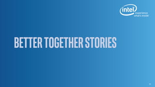 0
1
2
4S Intel® Xeon® processor E7-4890 v2 + SSD S3700
4S Intel® Xeon® processor E7-8890 v3 + SSD P3700
Up to 2.48X
Faster!!!
Normalizedperformance
52
Kx Systems*
kdb+*
“The Intel® Xeon® E7-8890 v3 performance for the computational workload
provides a very significant increase (up to 2.48X) in performance over the
previous generation processor. These financial time-series calculations are
widely used and exploit the cores, registers and platform improvement of
the newest processor.”
Simon Garland – Chief Strategist, Kx Systems
Financial Services
 Kx users can significantly reduce the processing time, up to 2.48X, for
these typical financial workloads.
 The 4S Intel® Xeon® processor E7-8890 v3 increased memory
bandwidth allows better utilization of computational resources and
significantly improved runtimes.
 When combined with the Intel® SSD DC P3700, the 4S Intel® Xeon®
processor E7-8890 v3 delivers significant performance increases
across many financial workloads.
www.kx.com
www.STACresearch.com/kx
Copyright © 2015 Intel Corporation. All rights reserved. *Other names and brands may be claimed as the property of others.
1 - Testing conducted on kdb+* comparing 4S Intel® Xeon® Processor E7-8890 v3 and Intel® DC SSD P3700 to 4S Intel® Xeon® Processor E7-4890 v2 and Intel® DC SSD P3700. Testing done by STAC*. 2,3 - *Kx and kdb+ are
registered trademarks of Kx Systems, Inc. STAC and all STAC names are trademarks or registered trademarks of the Securities Technology Analysis Center LLC.
For complete configuration details, see SLIDE 88. Software and workloads used in performance tests may have been optimized for performance only on Intel microprocessors. Performance tests, such as SYSmark and
MobileMark, are measured using specific computer systems, components, software, operations and functions. Any change to any of those factors may cause the results to vary. You should consult other information and
performance tests to assist you in fully evaluating your contemplated purchases, including the performance of that product when combined with other products. For more complete information visit
http://www.intel.com/performance.
Kx Systems kdb+* decreased processing time from
13.69 to 5.5 seconds, up to 2.48X faster, with the 4S
Intel® Xeon® processor E7-8890 v3, Intel® AVX2, and
the Intel® SSD DC P37001
Intel® Xeon® Processor E7-8800/4800 v3 Family
Workload: STAC-M3* 100-user intervalized statistics benchmark
(STAC-M3.ß1.100T.STATS-UI.TIME).
2 www.STACresearch.com/KDB150612
3 www.STACresearch.com/KDB140212
Intel Better Together: XEON + AVX2 + SSD
The Intel® Xeon® E7-8890 v3 processes more financial
calculations in less time!
2
3
N E W
 