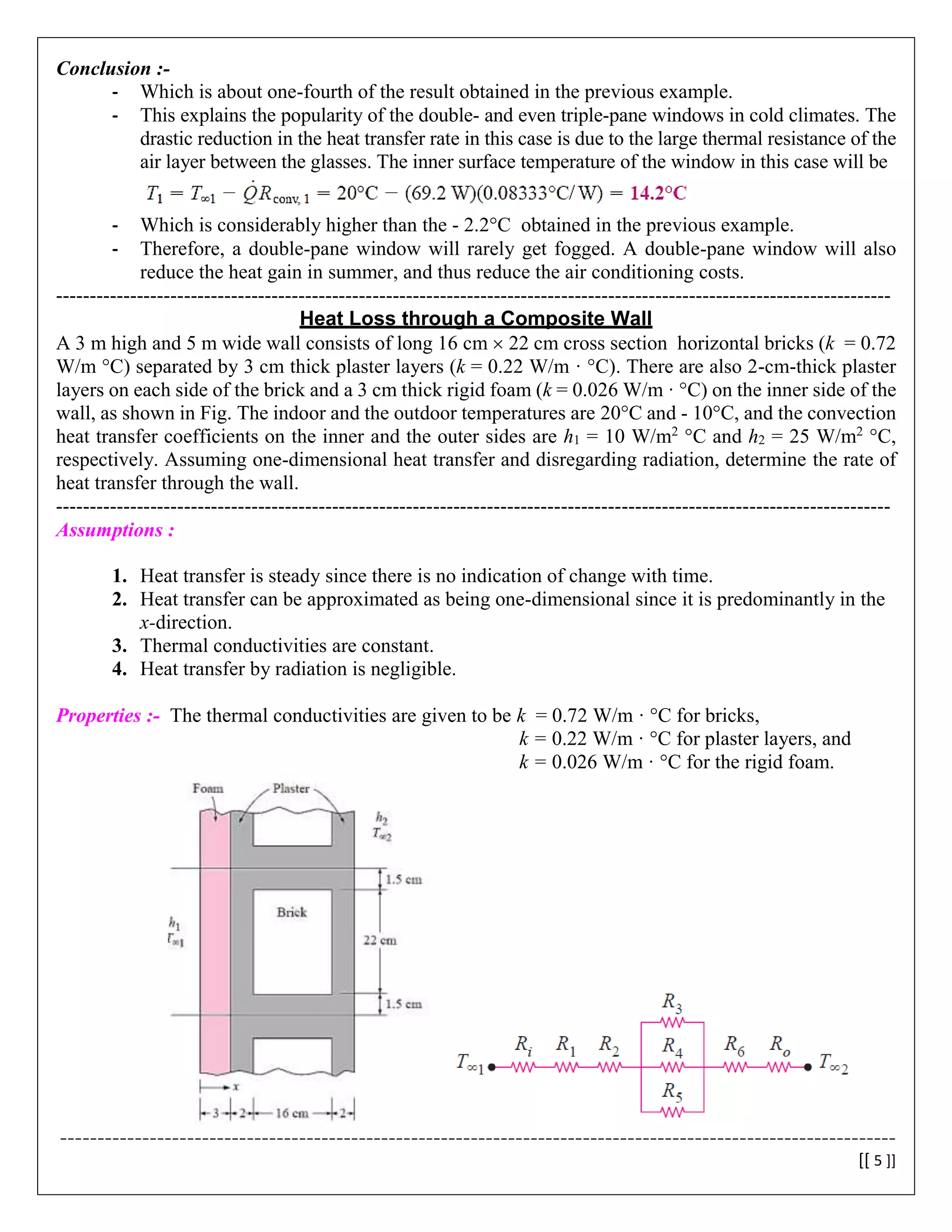 Ht analysis of conduction through wall OEP | PDF