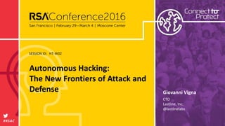 SESSION ID:
#RSAC
Giovanni Vigna
Autonomous Hacking:
The New Frontiers of Attack and
Defense
HT-W02
CTO
Lastline, Inc.
@lastlinelabs
 