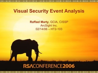 Visual Security Event Analysis

      Raffael Marty, GCIA, CISSP
              ArcSight Inc.
          02/14/06 – HT2-103
 
