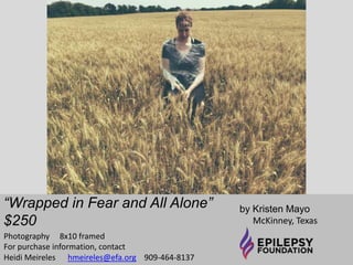 “Untitled” $150 
by Eugenie Lindahl (Lisa) 
Charleston, South Carolina 
Monoprint; Mixed Media 
18x23 
For purchase information, contact 
Heidi Meireles 
hmeireles@efa.org 909-464-8137 
 