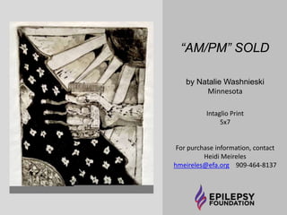 “Swing” $200 by Melinda Sheehan 
Saint John, New Brunswick, Canada 
Acrylic On Canvas 
For purchase information, contact 
Heidi Meireles hmeireles@efa.org 909-464-8137 
 