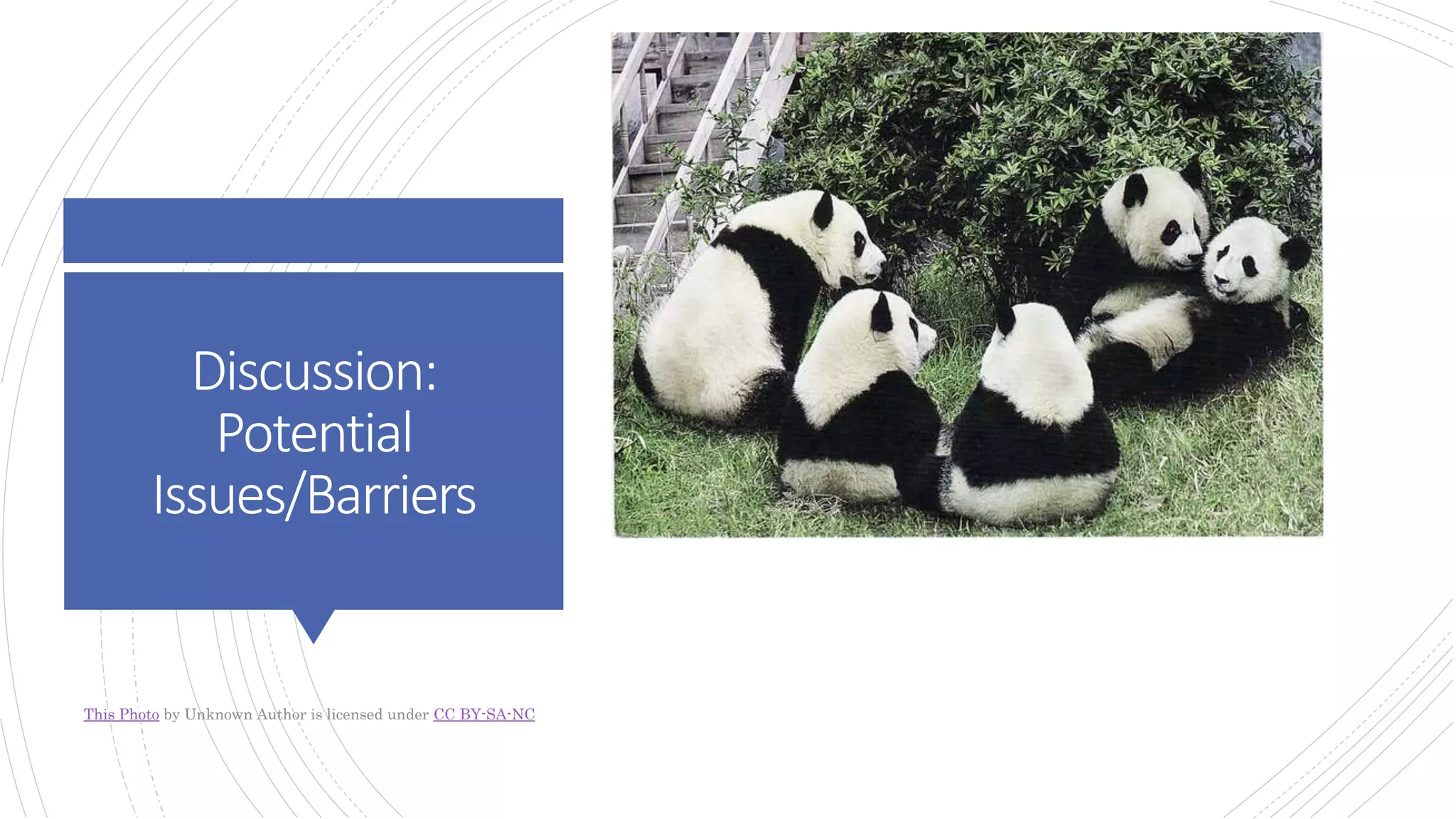 Discussion:
Potential
Issues/Barriers
This Photo by Unknown Author is licensed under CC BY-SA-NC
 