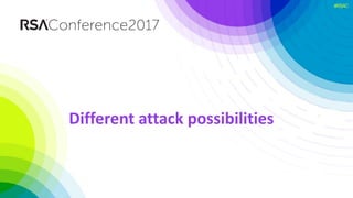 #RSAC
Different attack possibilities
 