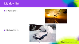 #RSAC
My day life
3
I want this
But reality is
 