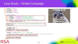 #RSAC
Case Study – Dridex Campaign
11
 