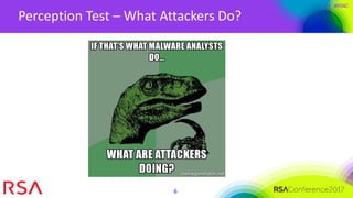 #RSAC
Perception Test – What Attackers Do?
6
 