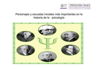 Personajes y escuelas iniciales más importantes en la
              historia de la psicología
 
