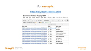 @chrisgreen87
@StrategiQ
#BrightonSEO
2nd September 2016
For example:
http://bit.ly/ecom-redirect-drive
 