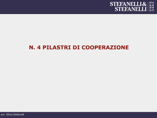 avv. Silvia Stefanelli
N. 4 PILASTRI DI COOPERAZIONE
 