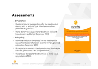 European network for Health Technology Assessment | JA2 2012-2015 | www.eunethta.eu
Assessments
June 19, 2015 12
˗ 2 Publi...