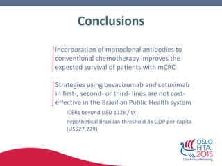 HTAi 2015 - Cost-effectiveness analysis of bevacizumab and cetuximab in ...