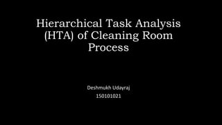 Hierarchical Task Analysis
(HTA) of Cleaning Room
Process
Deshmukh Udayraj
150101021
 