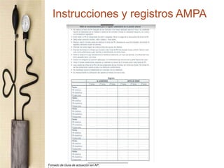 Instrucciones y registros AMPA
Tomado de Guía de actuación en AP.
 