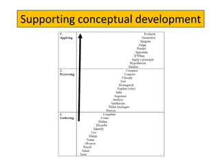 Supporting conceptual development
 