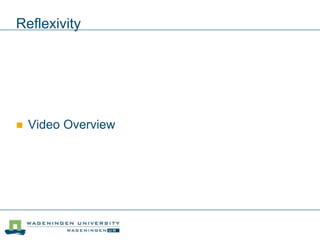 Reflexive monitoring in action