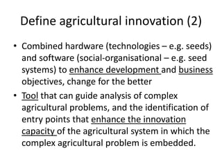 Agricultural innovation
