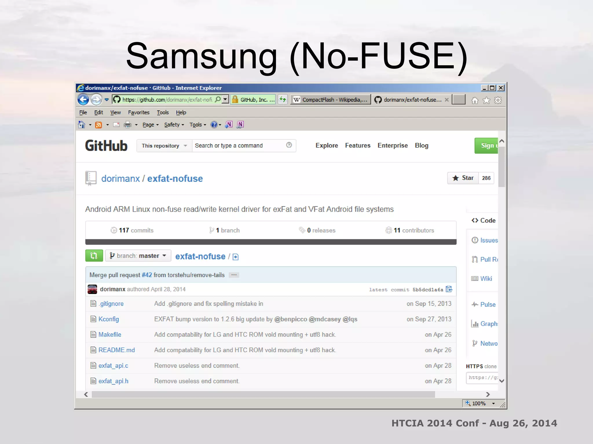 Samsung (No-FUSE) 
HTCIA 2014 Conf - Aug 26, 2014 
 