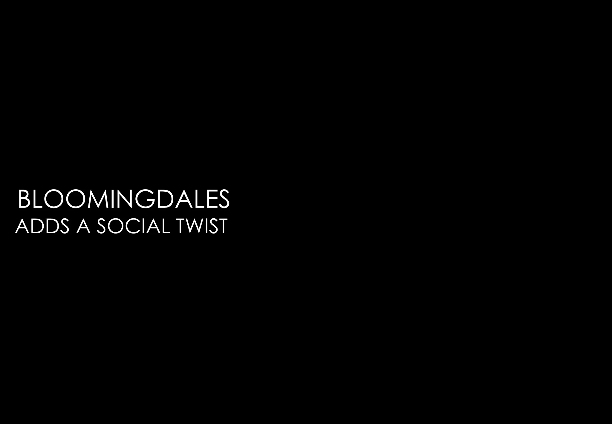 BLOOMINGDALES
ADDS A SOCIAL TWIST
 