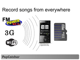 Record songs from everywhere 3G Recording music. Legal and for free. FM Madonna.mp3 Britney.mp3 Beyoncé.mp3 LadyGaga.mp3 Eminem.mp3 Rihanna.mp3 