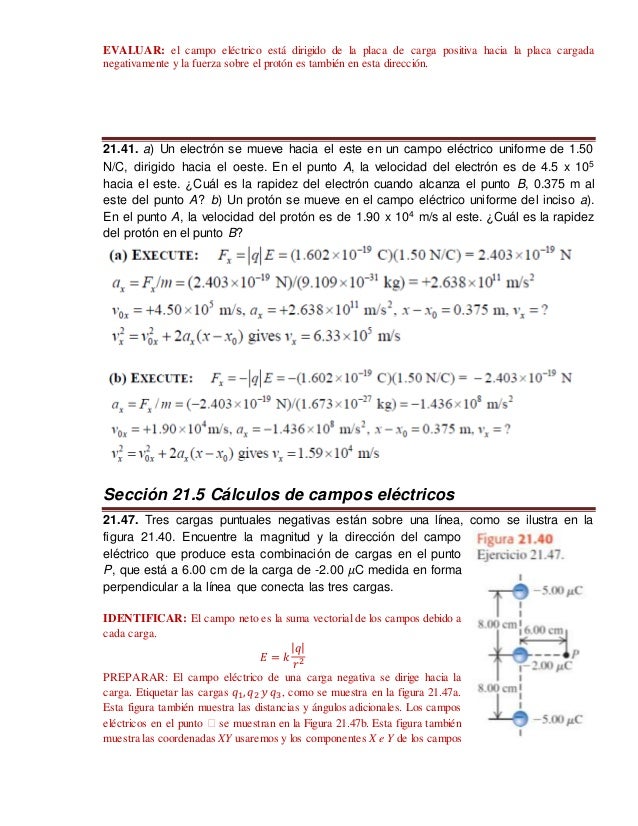 Cap 21 Zemanski Carga Electrica Y Campo Electrico Tarea Usac