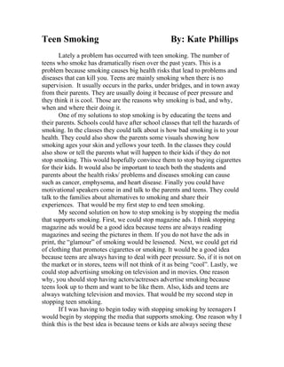 informative essay for smoking