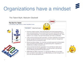 17
Organizations have a mindset
The Talent Myth, Malcolm Gladwell
 