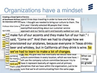 Organizations have a mindset
 