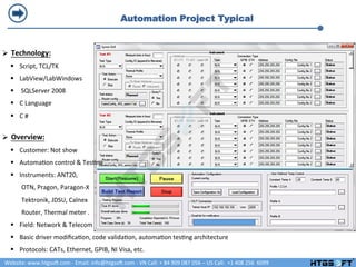 Instruments control and automation test | PDF