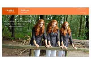 doelgroep
wat	
  is	
  dat?
IDM-­‐	
  E	
  open	
  data
INTERACTION	
  DESIGN
HT	
  1	
  periode	
  4
HCI
een groep mensen met ongeveer
dezelfde eigenschappen
(gebruikerskenmerken)
 