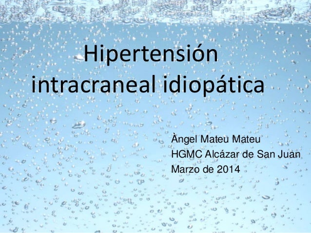 Sindrome de hipertension endocraneana idiopatica pdf