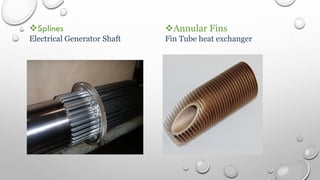 Splines
Electrical Generator Shaft
Annular Fins
Fin Tube heat exchanger
 