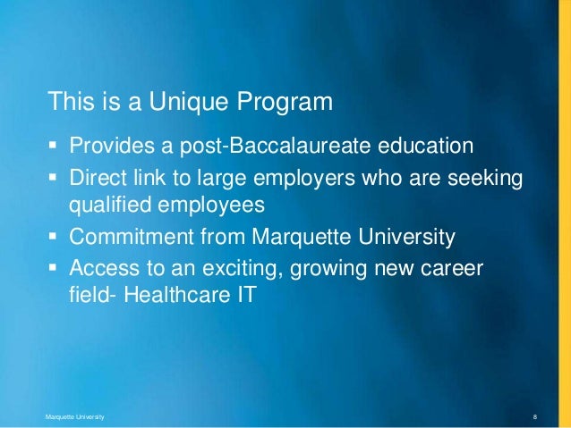 Slides From An Hti Informaition Session For The Marquette University 