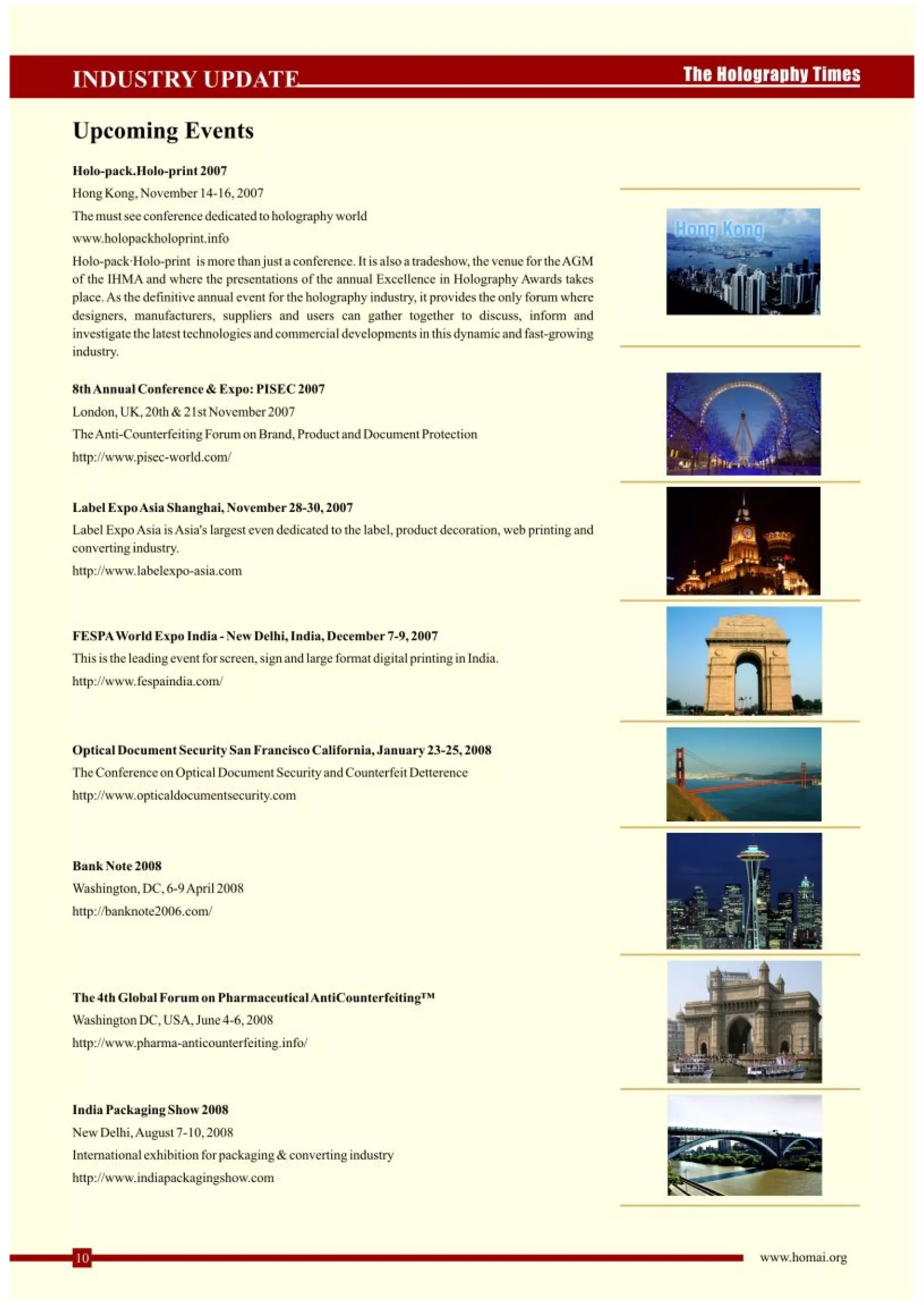 The Holography Times, November 2007, Volume 1, Issue 1