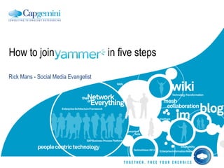 Rick Mans - Social Media Evangelist How to join yammer  in five steps 