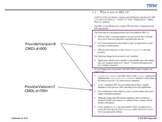 ProviderVersion=8 
CMDLvl=800 
ProviderVersion=7 
CMDLvl=700+ 
© 2014 September 24, 2014 IBM Corporation 
 