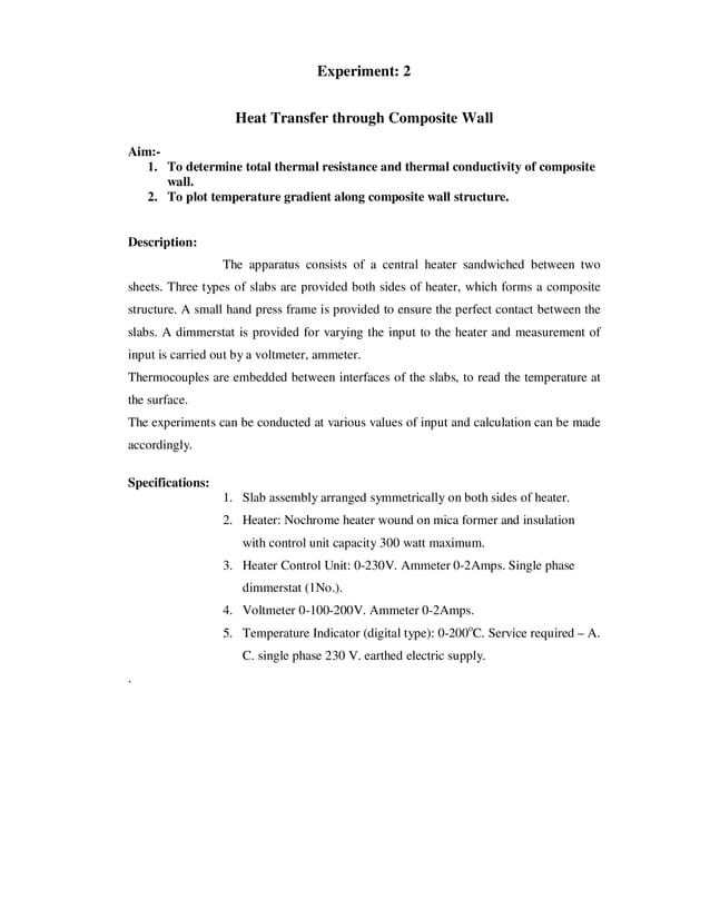 Heat transfer(HT) lab manual
