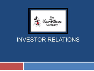 INVESTOR RELATIONS
 