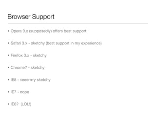 HTML5 - techMaine Presentation 5/18/09