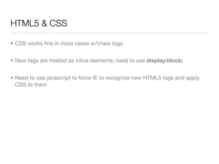 HTML5 - techMaine Presentation 5/18/09